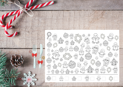 Set de table de Noël à colorier – plastifié & réutilisable 🎄